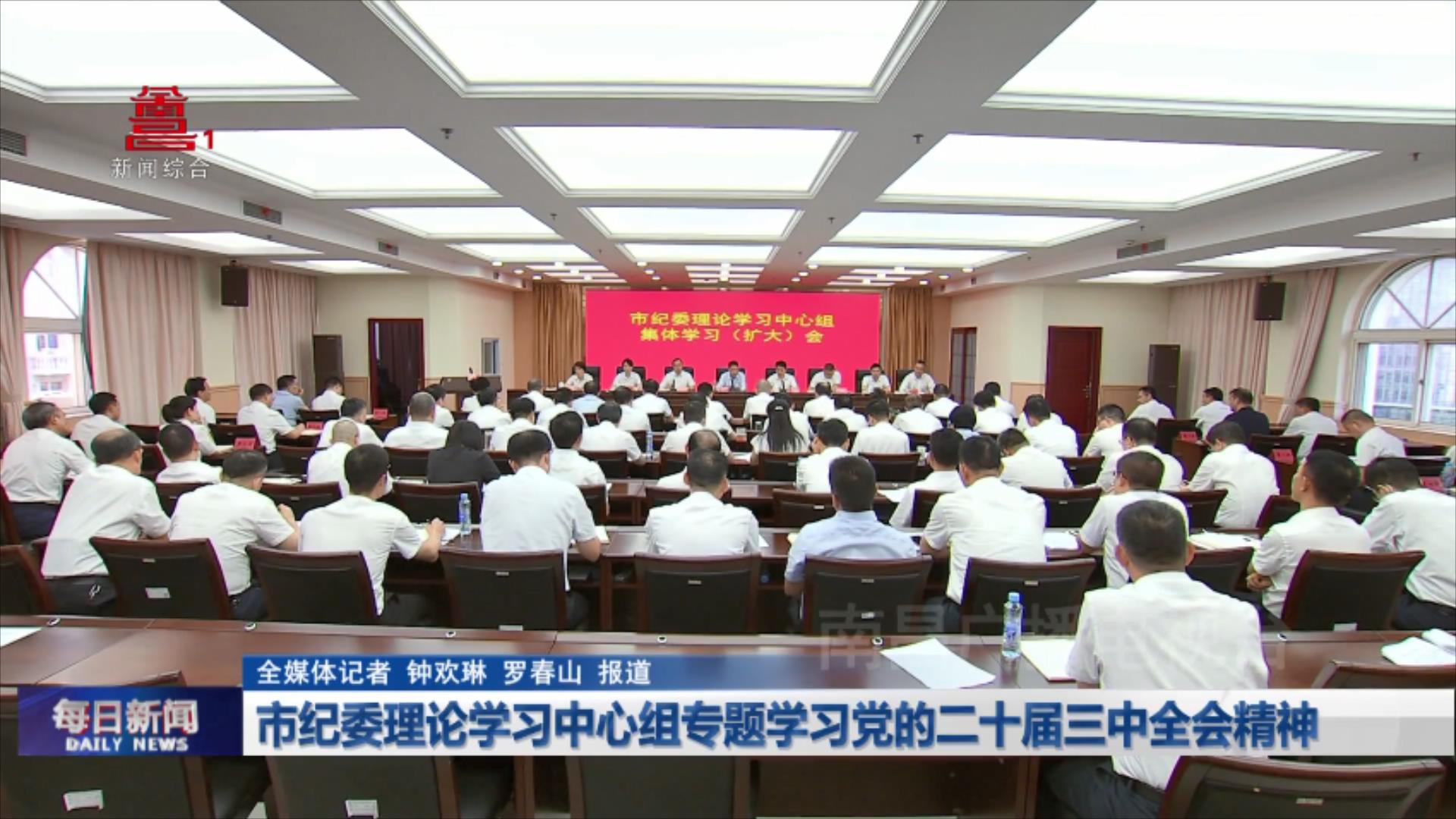 市纪委理论学习中心组专题学习党的二十届三中全会精神